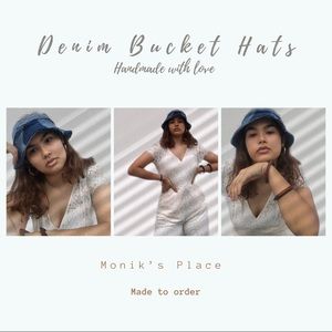 Handmade denim bucket hats made to order